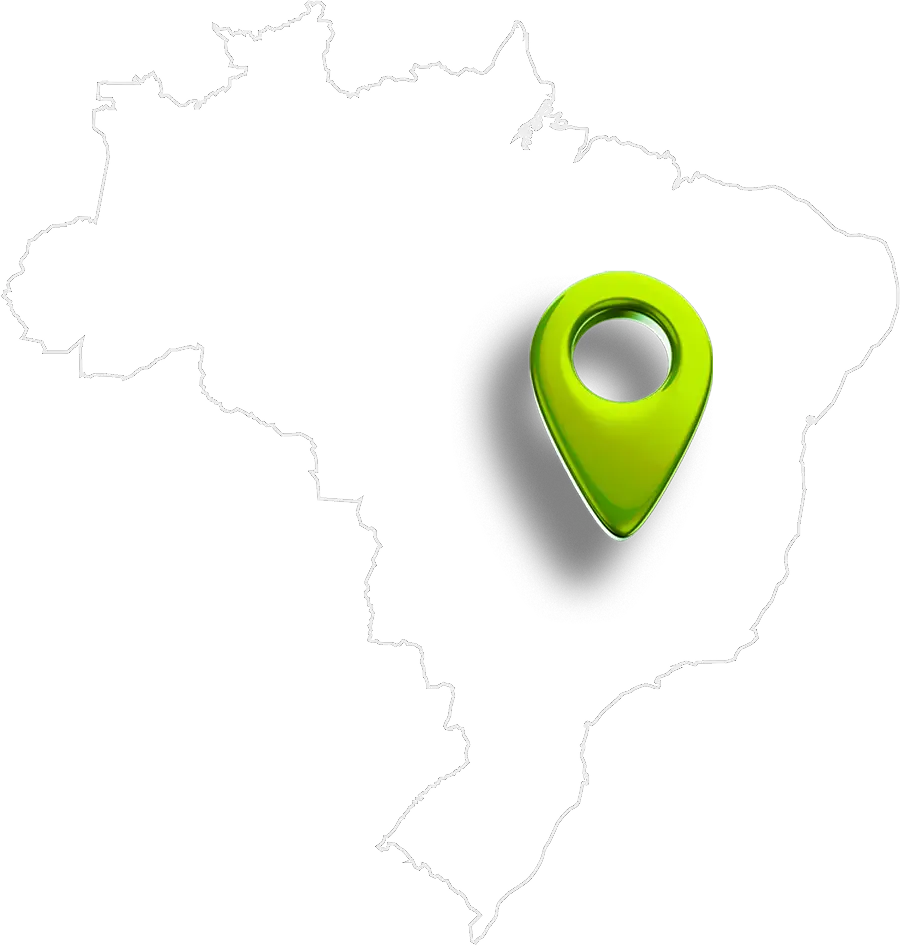 Mapa do brasil com um pin em sao paulo